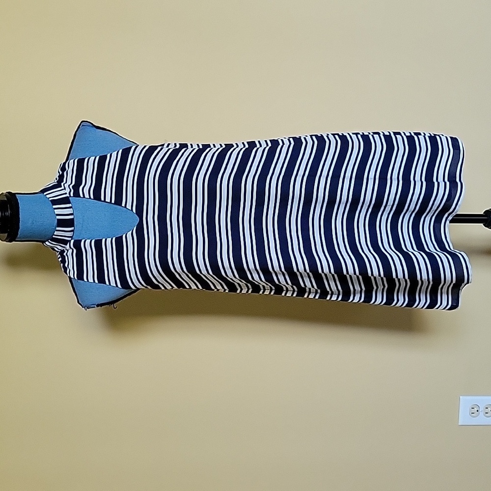 NWT Navy & White Striped Midi Dress